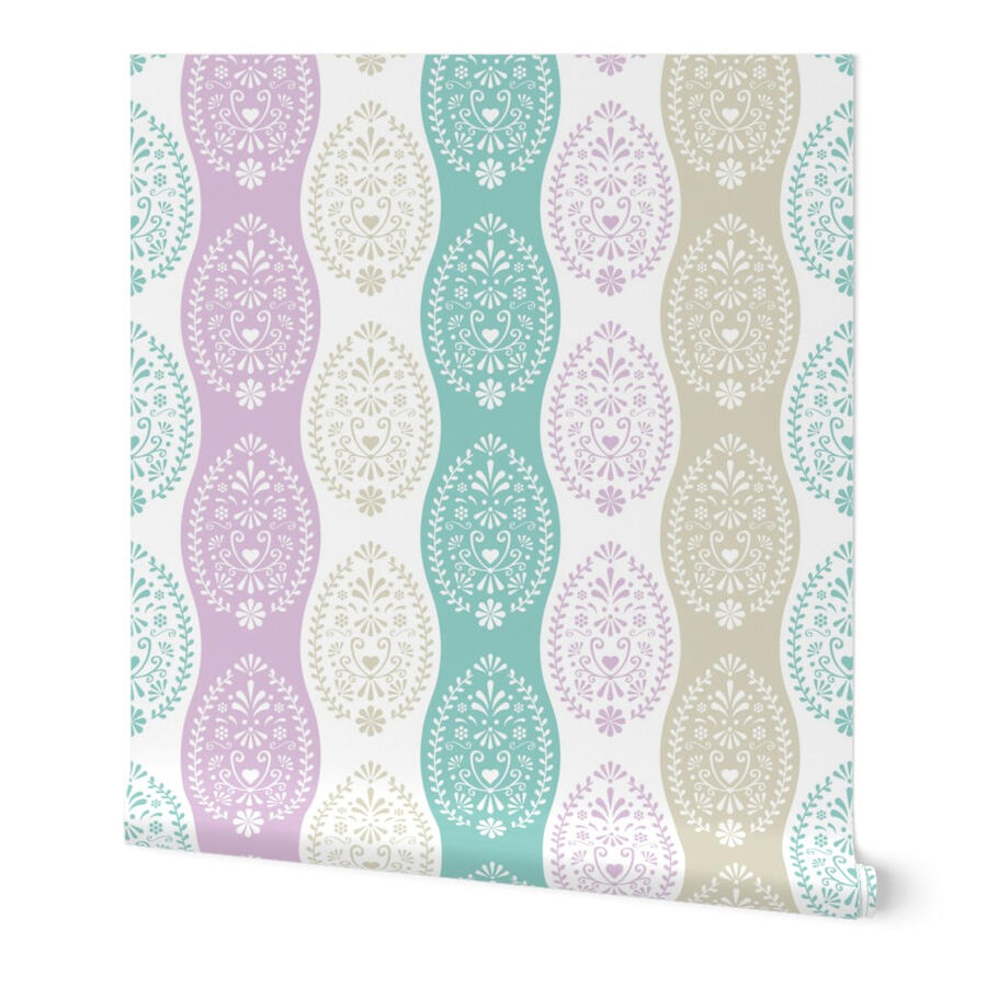 Czech Folklore Eggs Pastel Wallpaper
