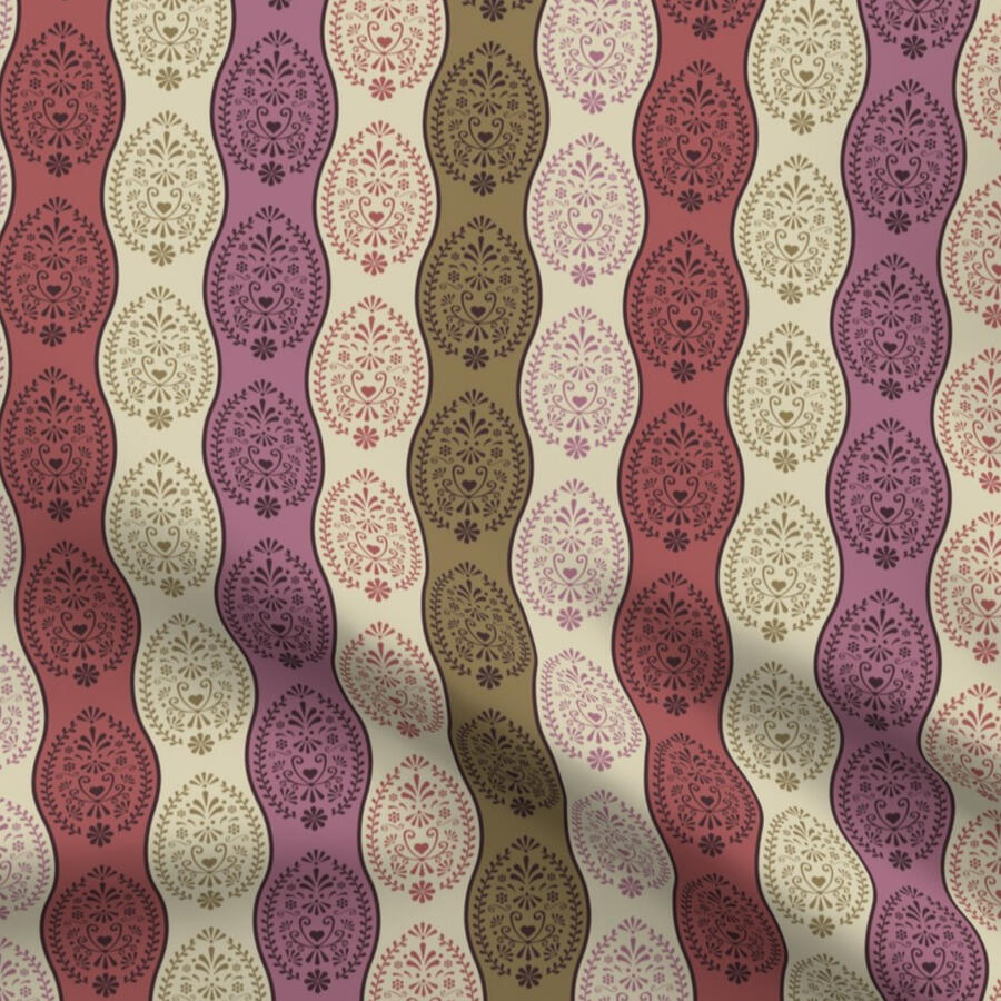 Czech Folklore Eggs Fabric