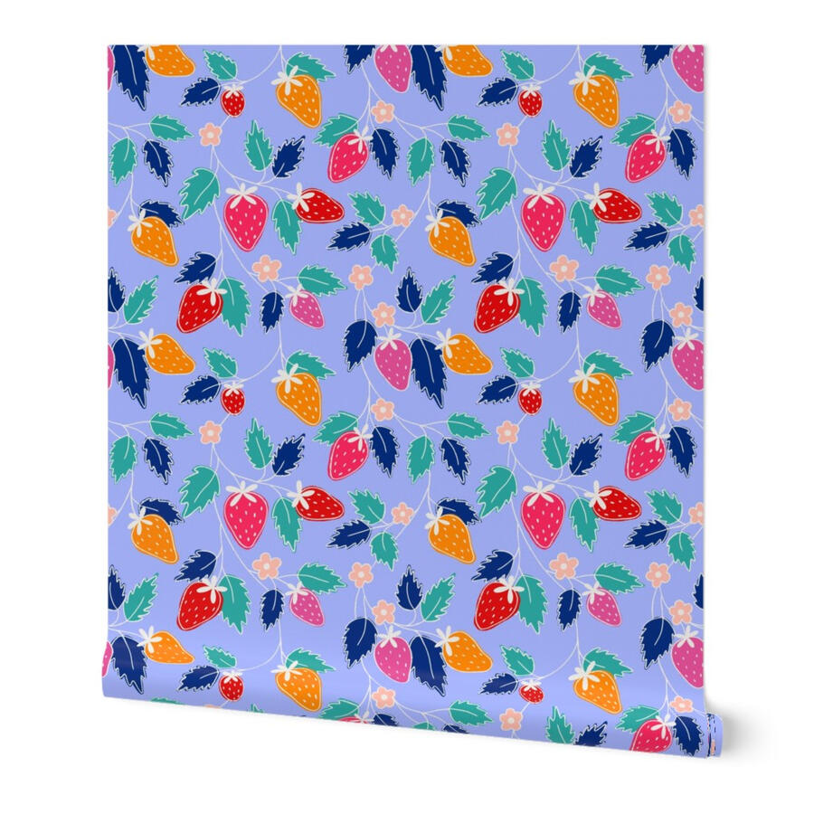 Strawberries on Blue