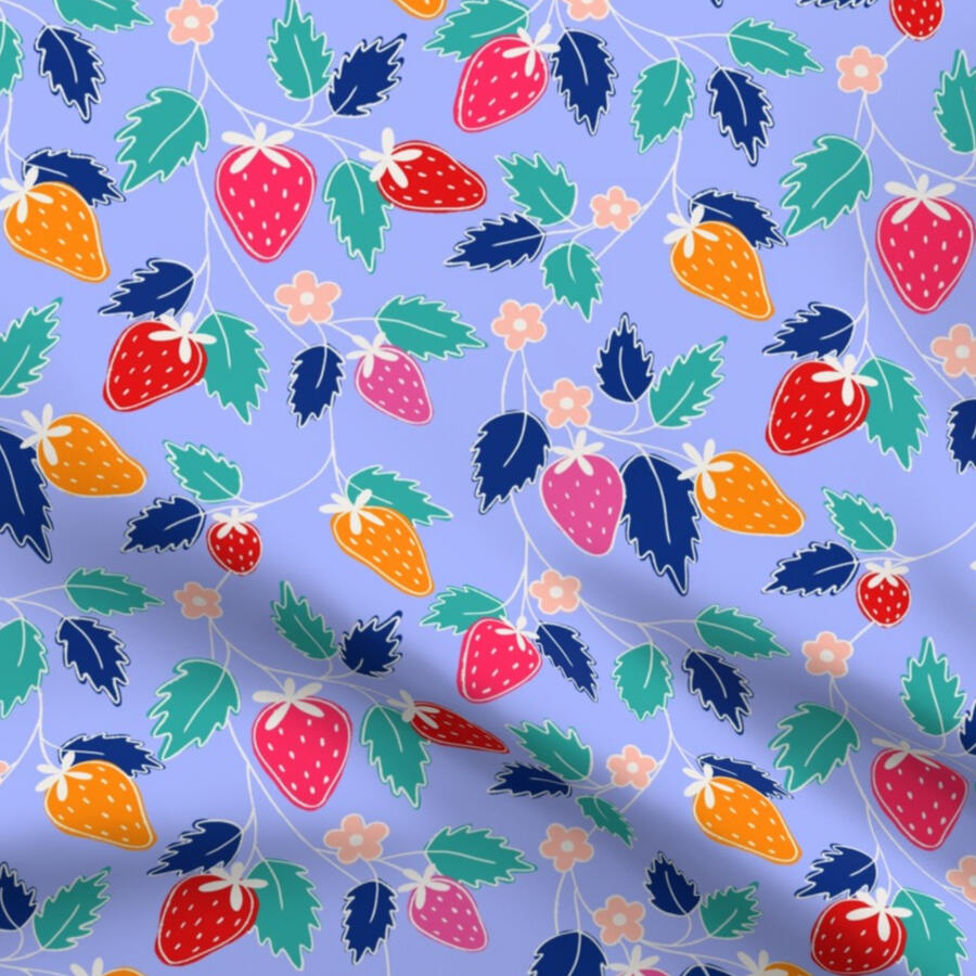 Strawberries on Blue